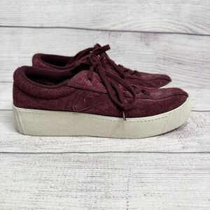 Tretorn Platform Sneakers Suede Burgundy Casual‎ Shoes Women's Size 5.5